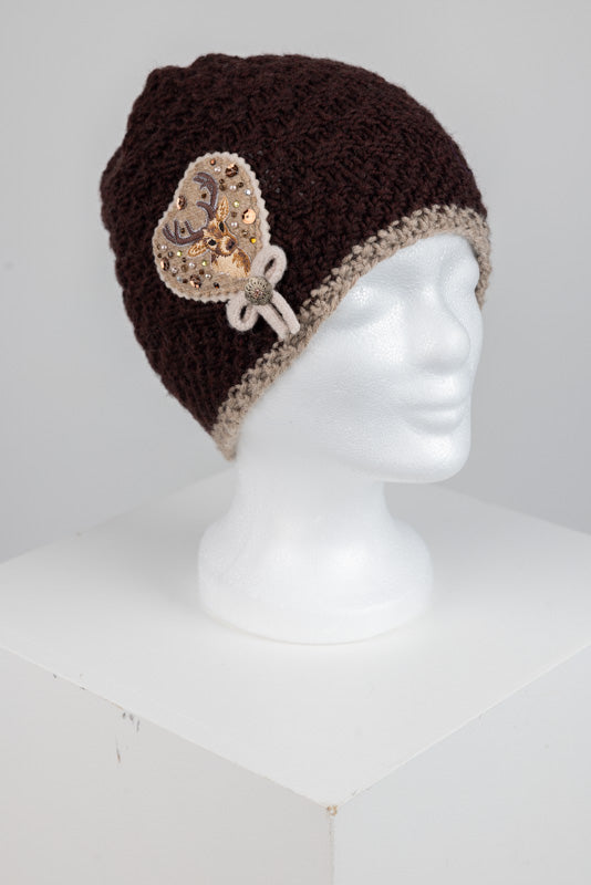 Strickmütze „Hirsch“ aus Merinowolle