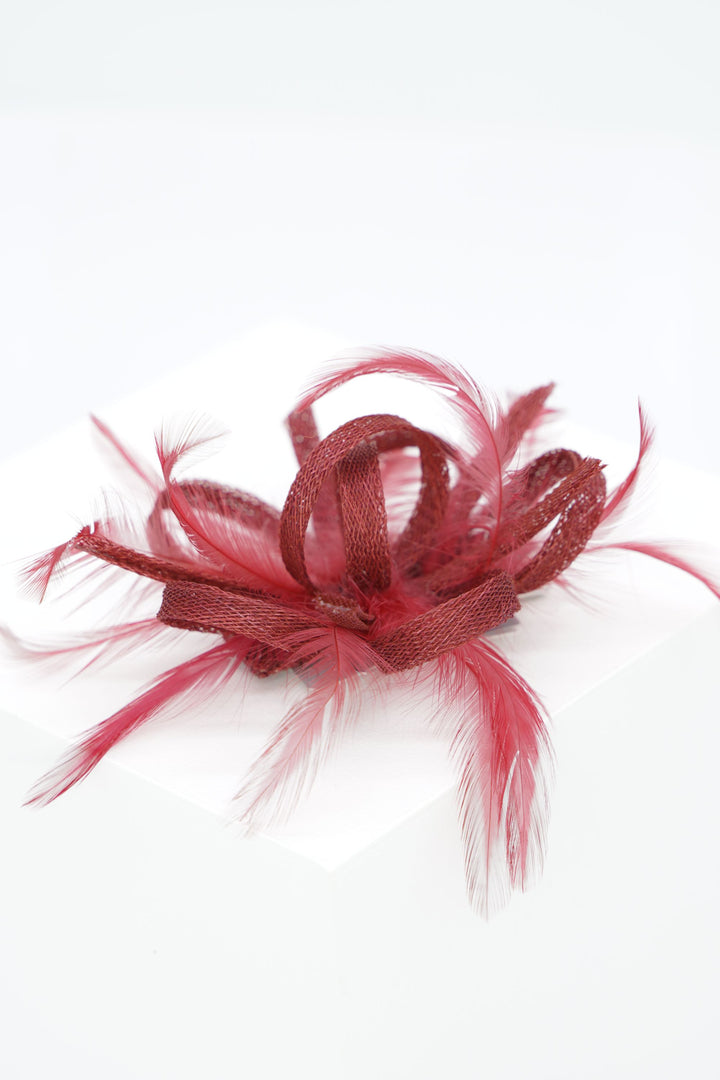 Fascinator "bloom" weinrot