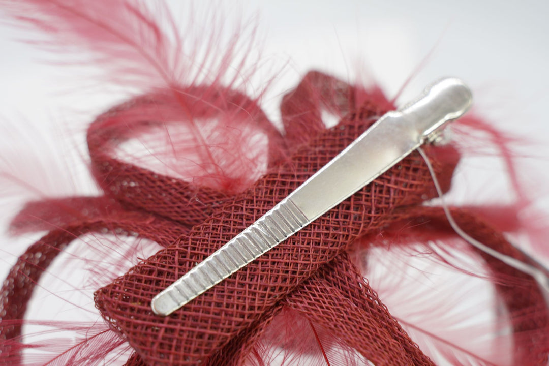 Fascinator "bloom" weinrot