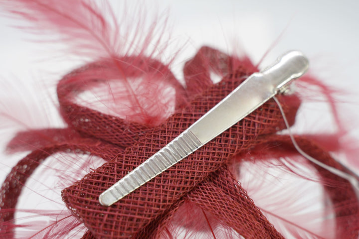 Fascinator "bloom" weinrot