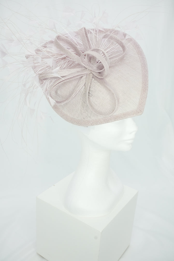 Fascinator oval "Feder" flieder