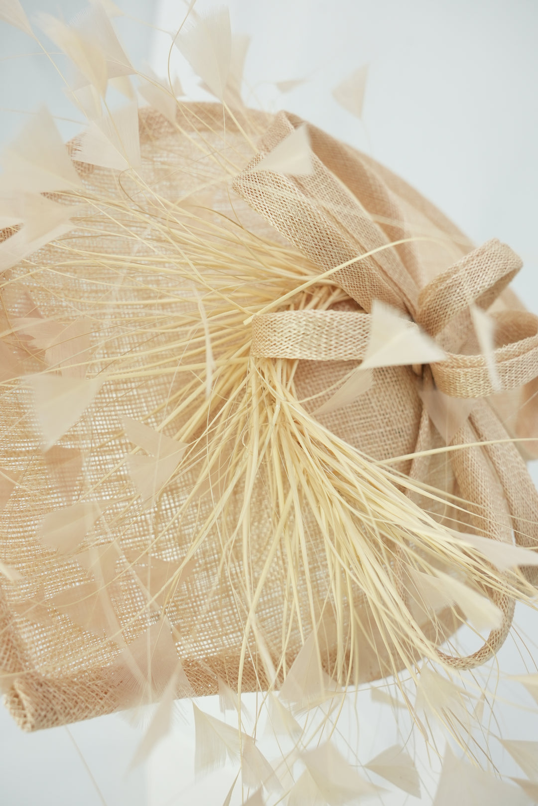 Fascinator oval "Feder" beige