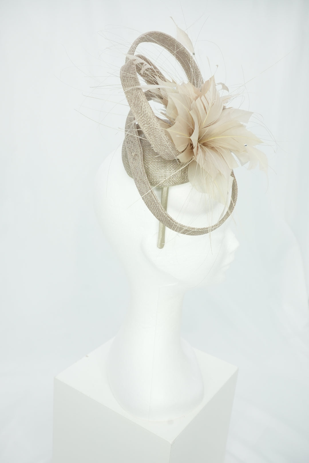 Haarreif-Fascinator "Blüte" braun/beige