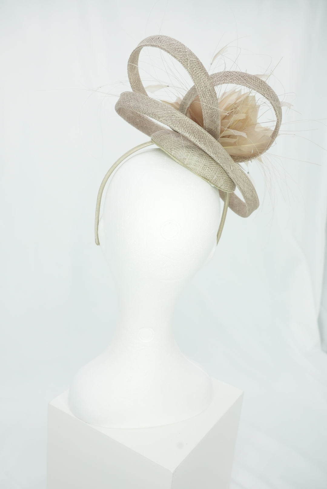 Haarreif-Fascinator "Blüte" braun/beige