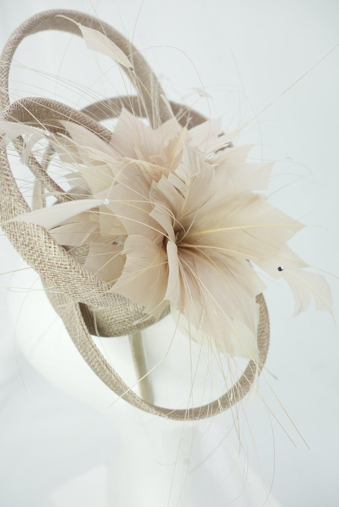 Haarreif-Fascinator "Blüte" braun/beige