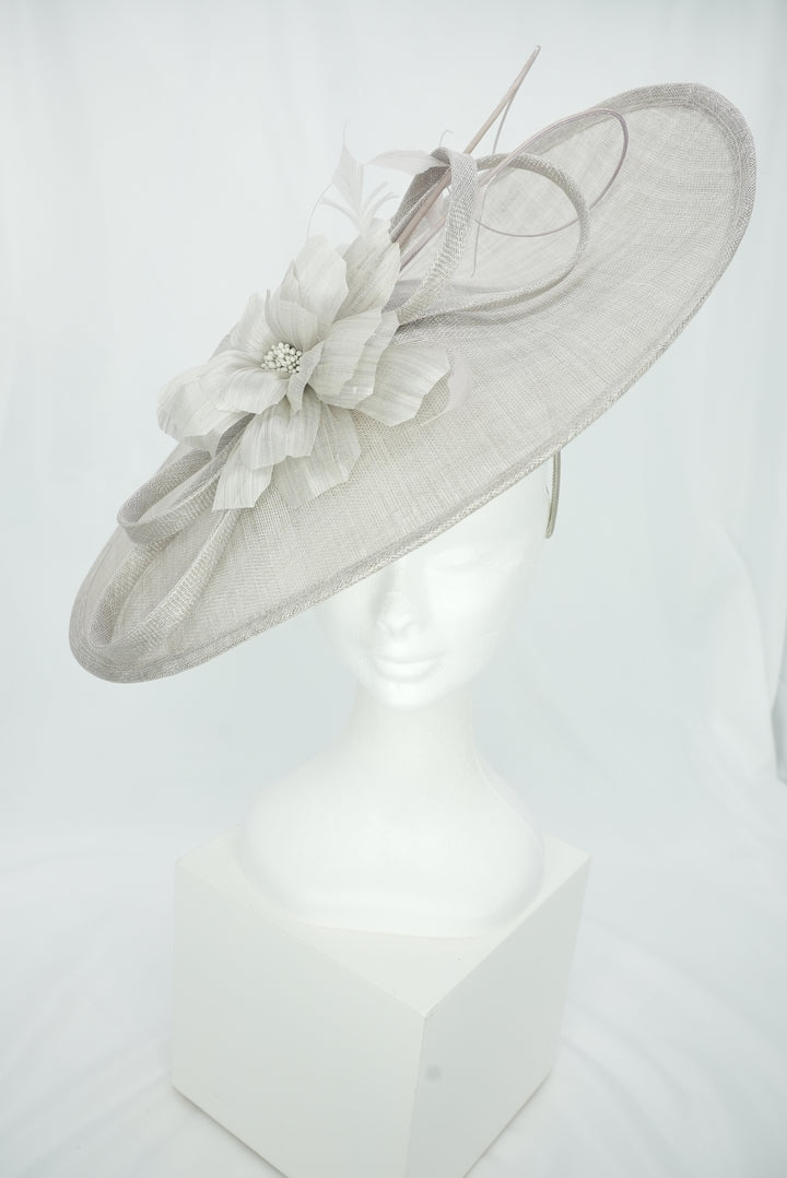 Tellerfascinator "Blüte" grau