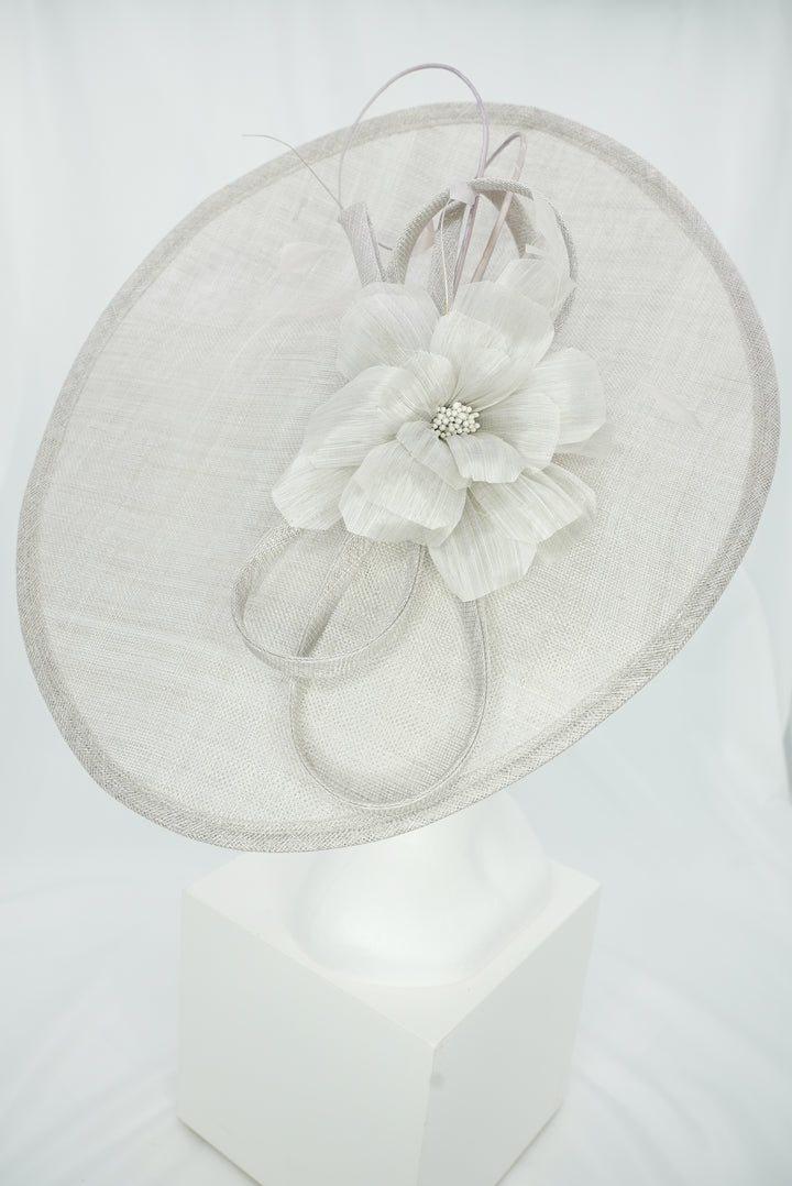 Tellerfascinator "Blüte" grau