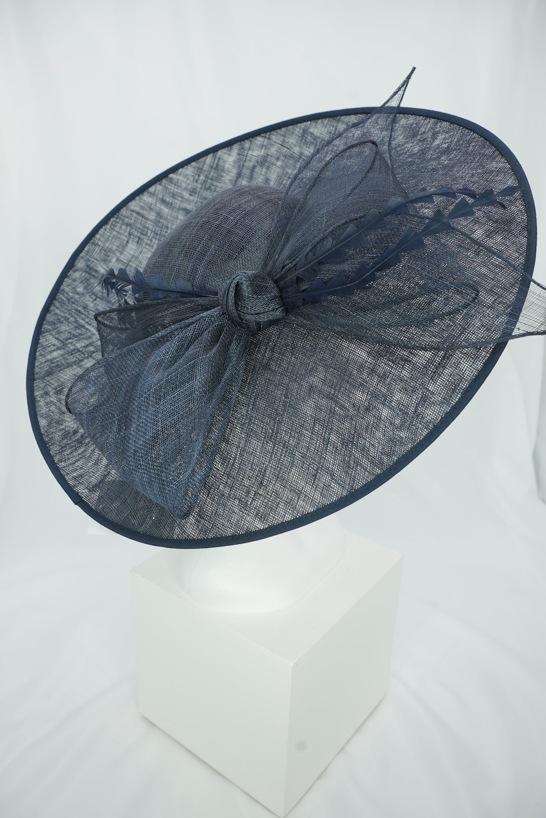 Fascinator "groß mit Schleife" dunkelblau