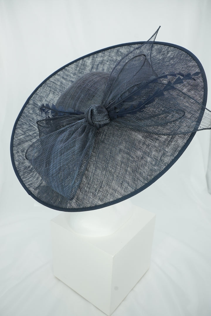 Fascinator "groß mit Schleife" dunkelblau