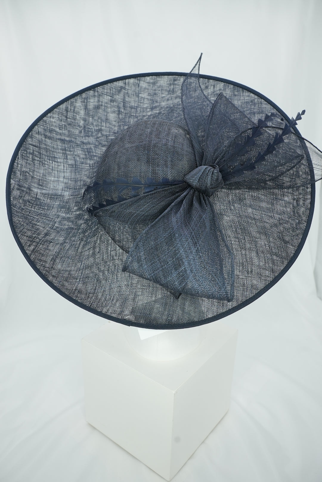 Fascinator "groß mit Schleife" dunkelblau