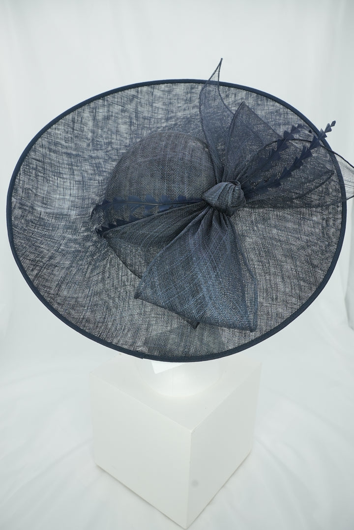 Fascinator "groß mit Schleife" dunkelblau