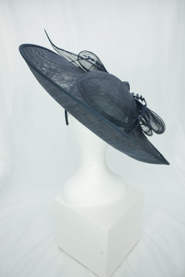 Fascinator "groß mit Schleife" dunkelblau
