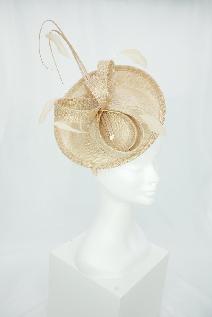 Tellerfascinator klein "Schleife" beige