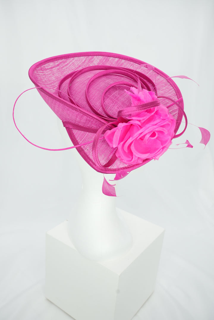 Tellerfascinator geschwungen mit Blume pink