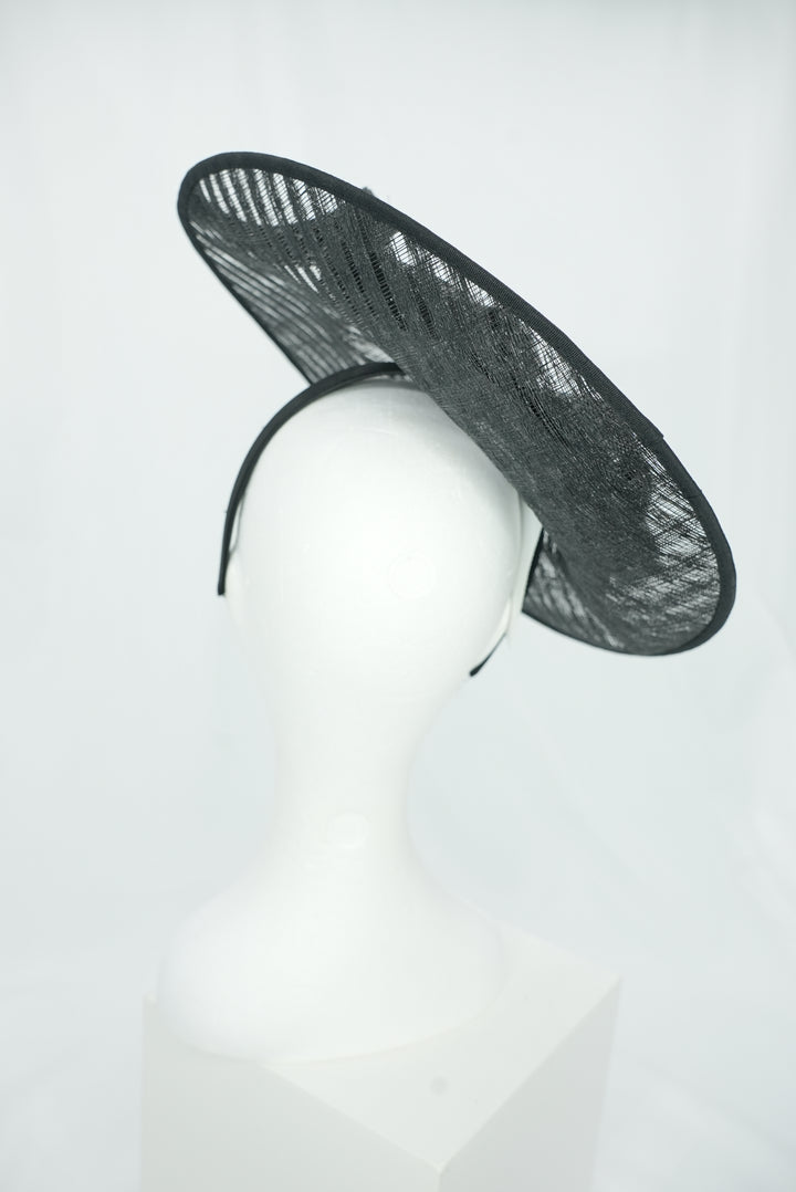 Fascinator rund mit Schleife schwarz