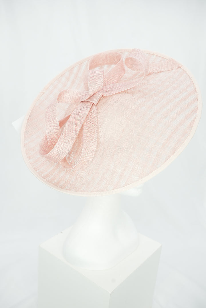 Fascinator rund mit Schleife rosa