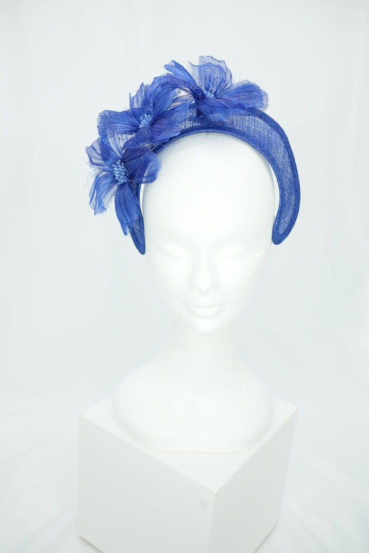 Fascinator "Krone" blau
