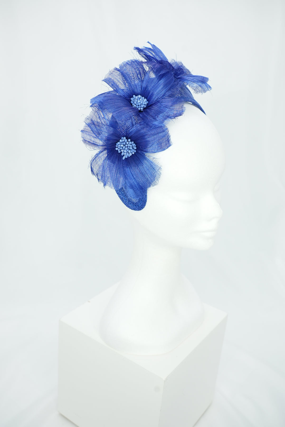 Fascinator "Krone" blau