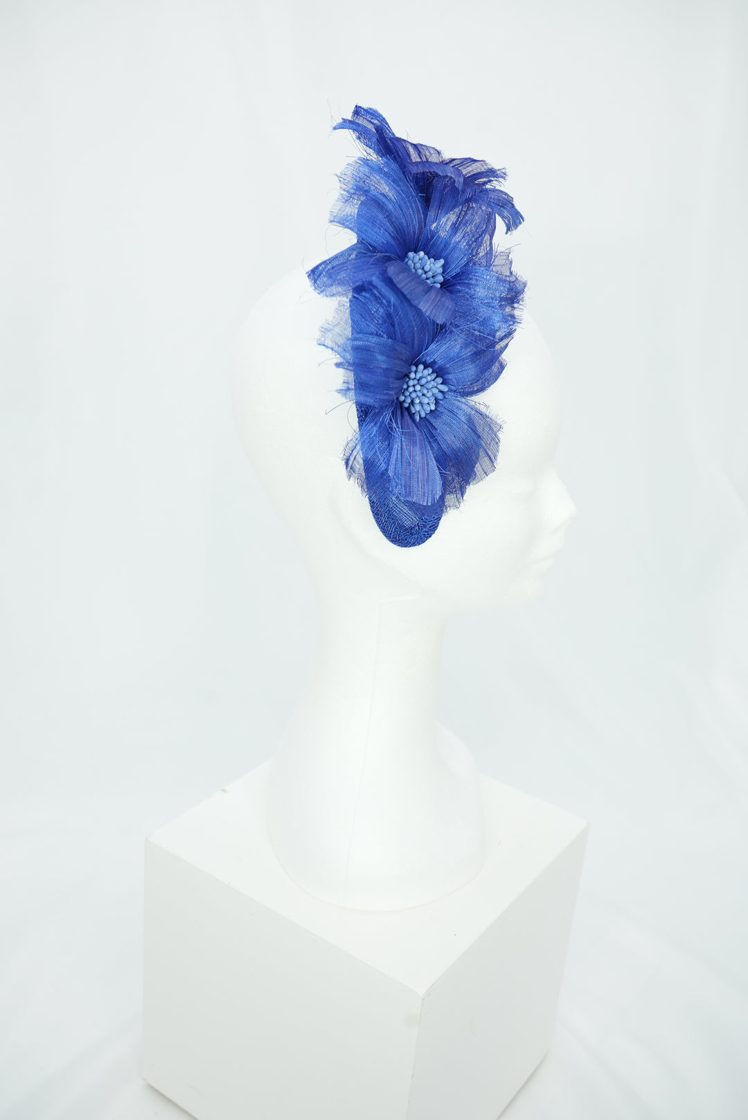 Fascinator "Krone" blau