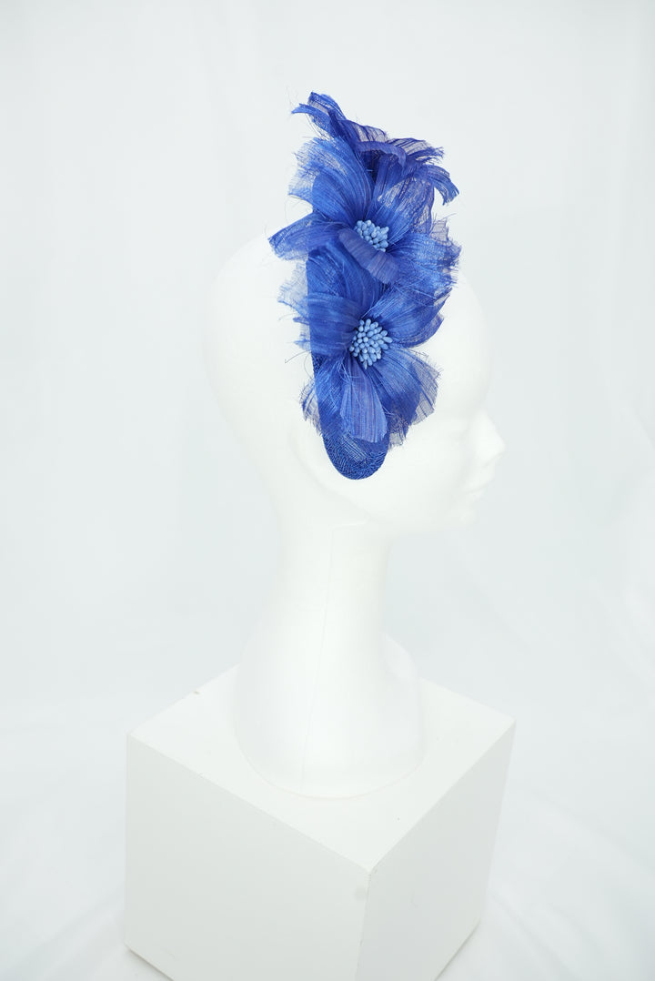 Fascinator "Krone" blau