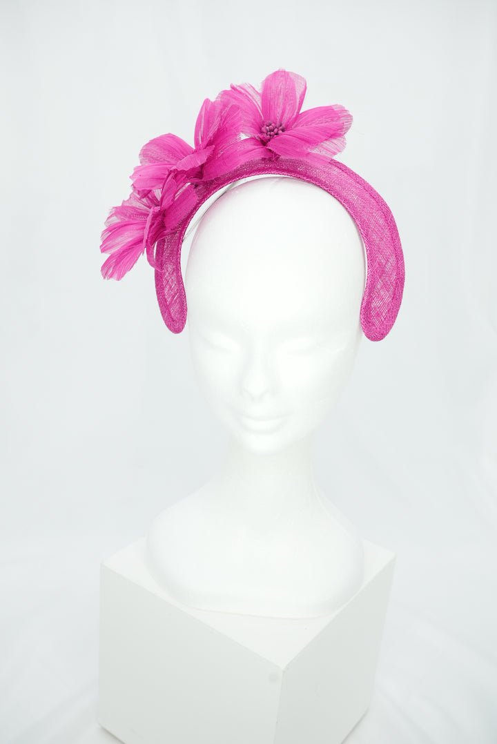 Fascinator "Krone" pink