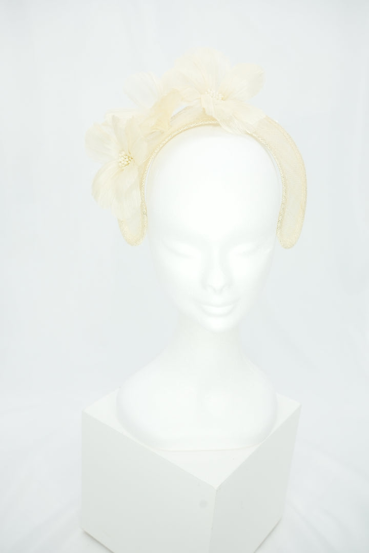 Fascinator "Krone" ivory