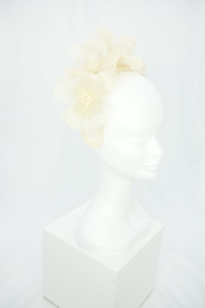 Fascinator "Krone" ivory