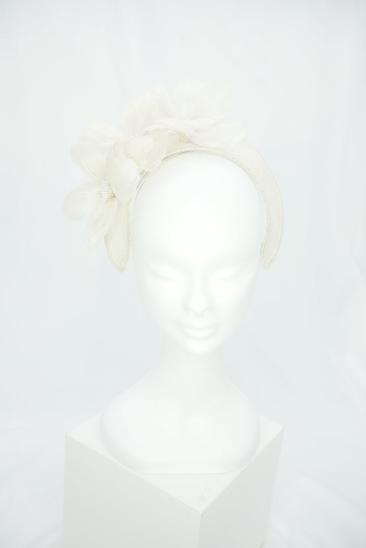 Fascinator "Krone" weiß