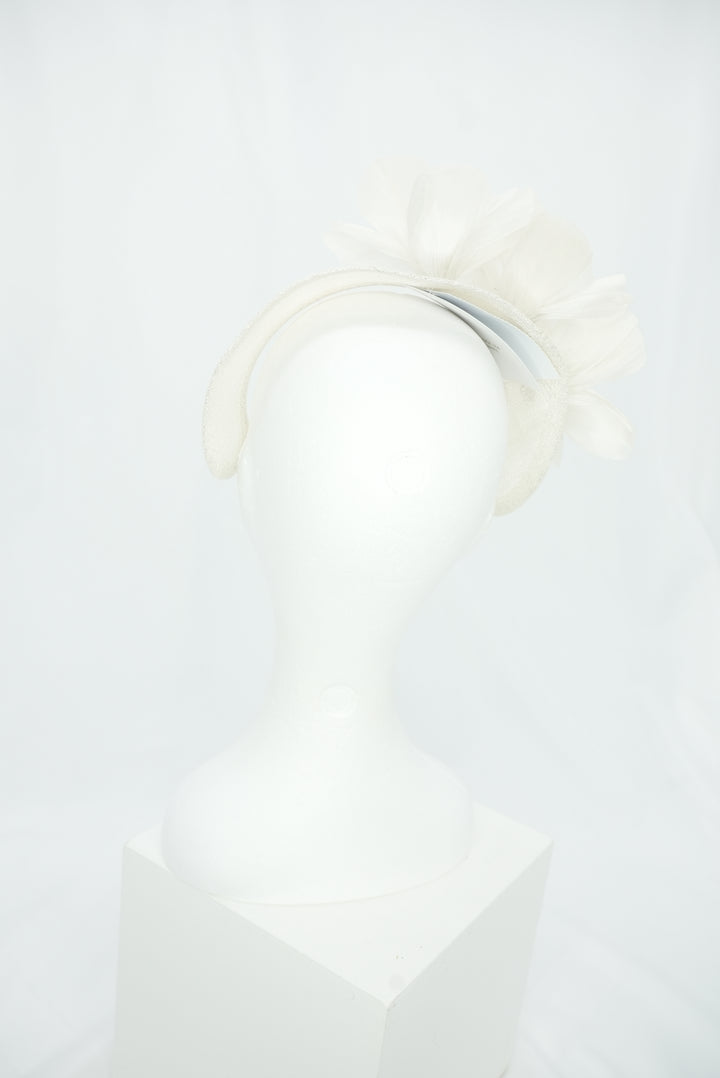 Fascinator "Krone" weiß
