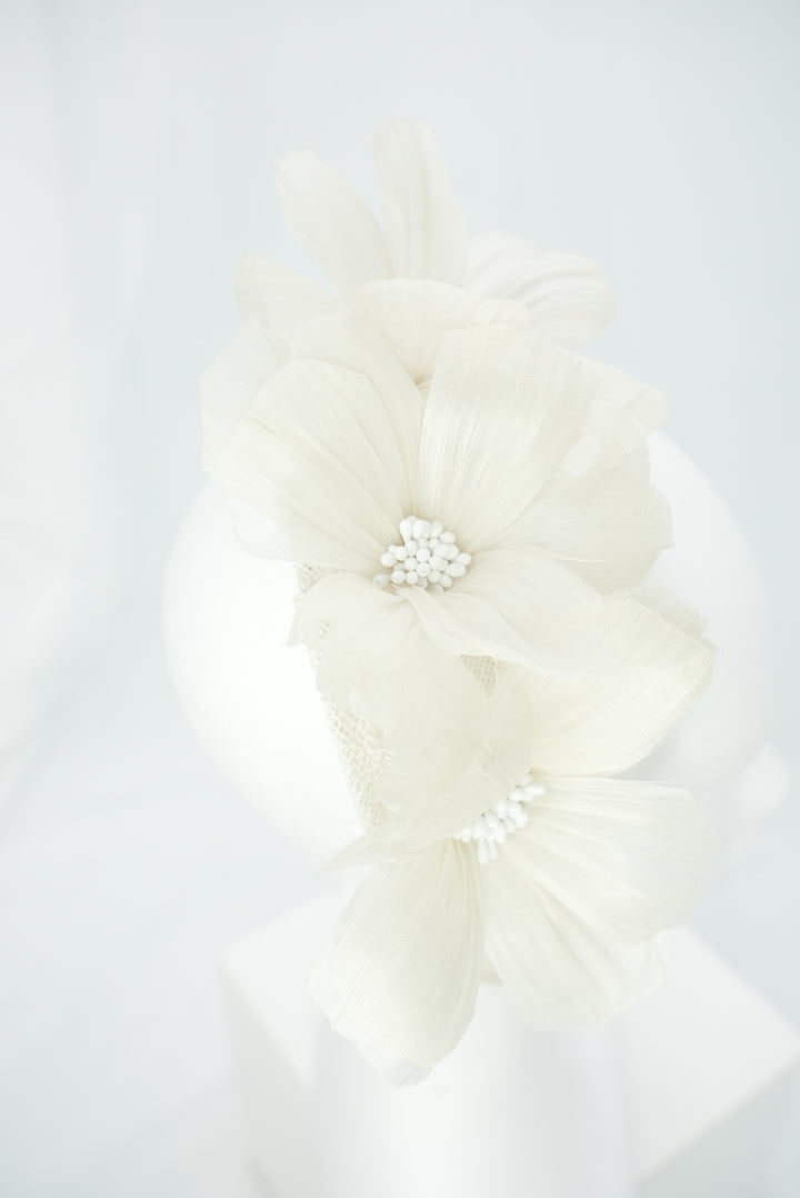 Fascinator "Krone" weiß