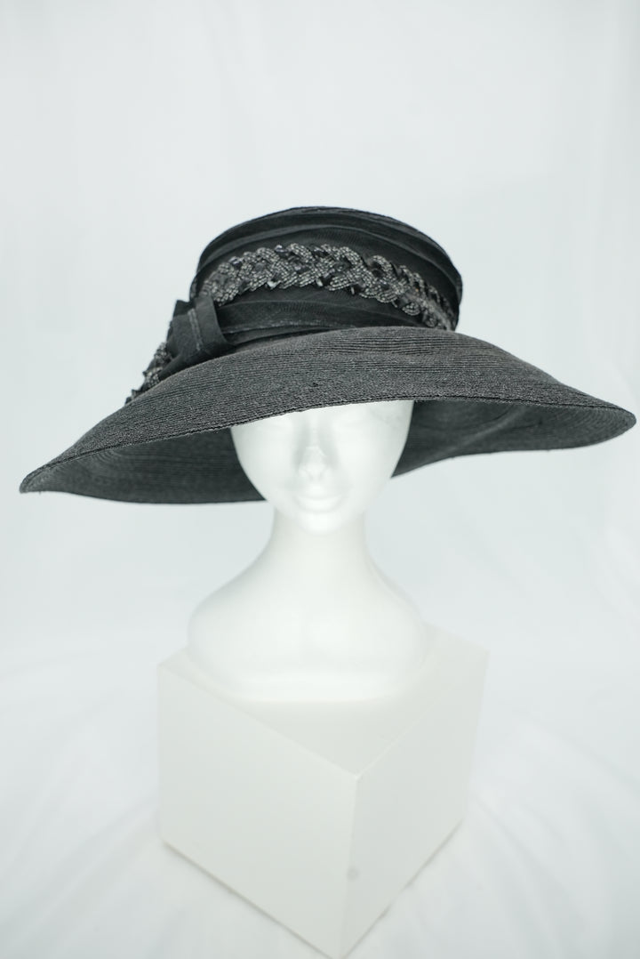 Strohhut "breite Krempe" schwarz