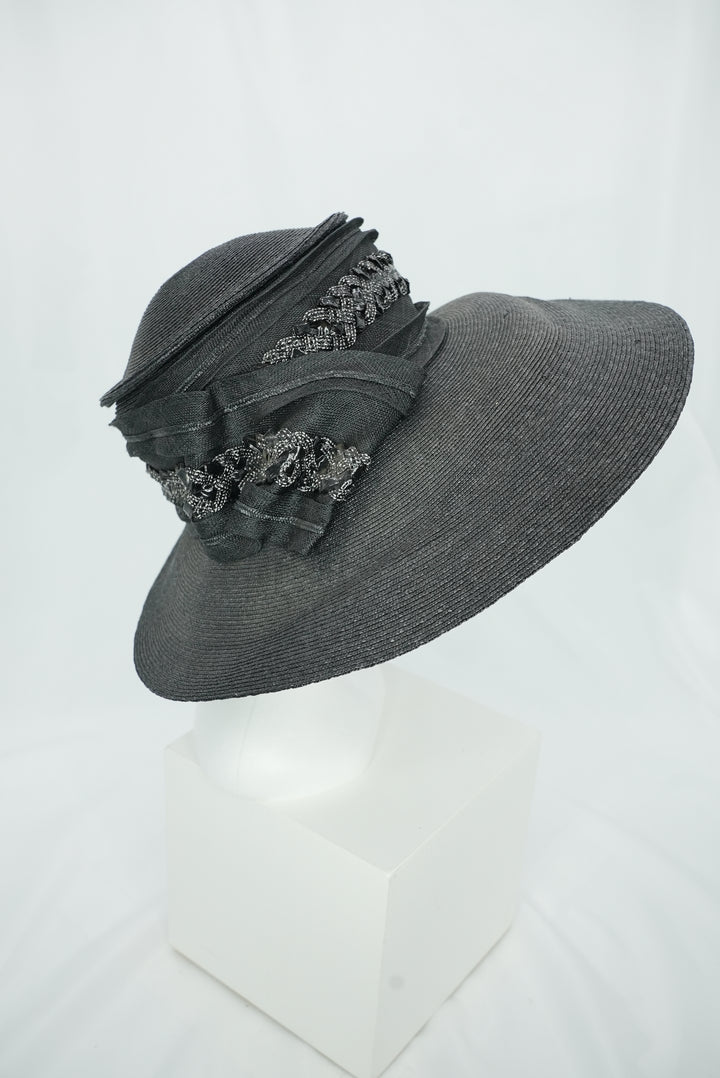 Strohhut "breite Krempe" schwarz