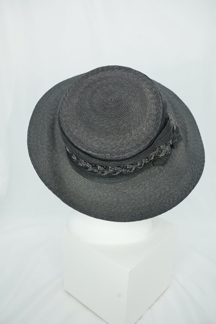 Strohhut "breite Krempe" schwarz