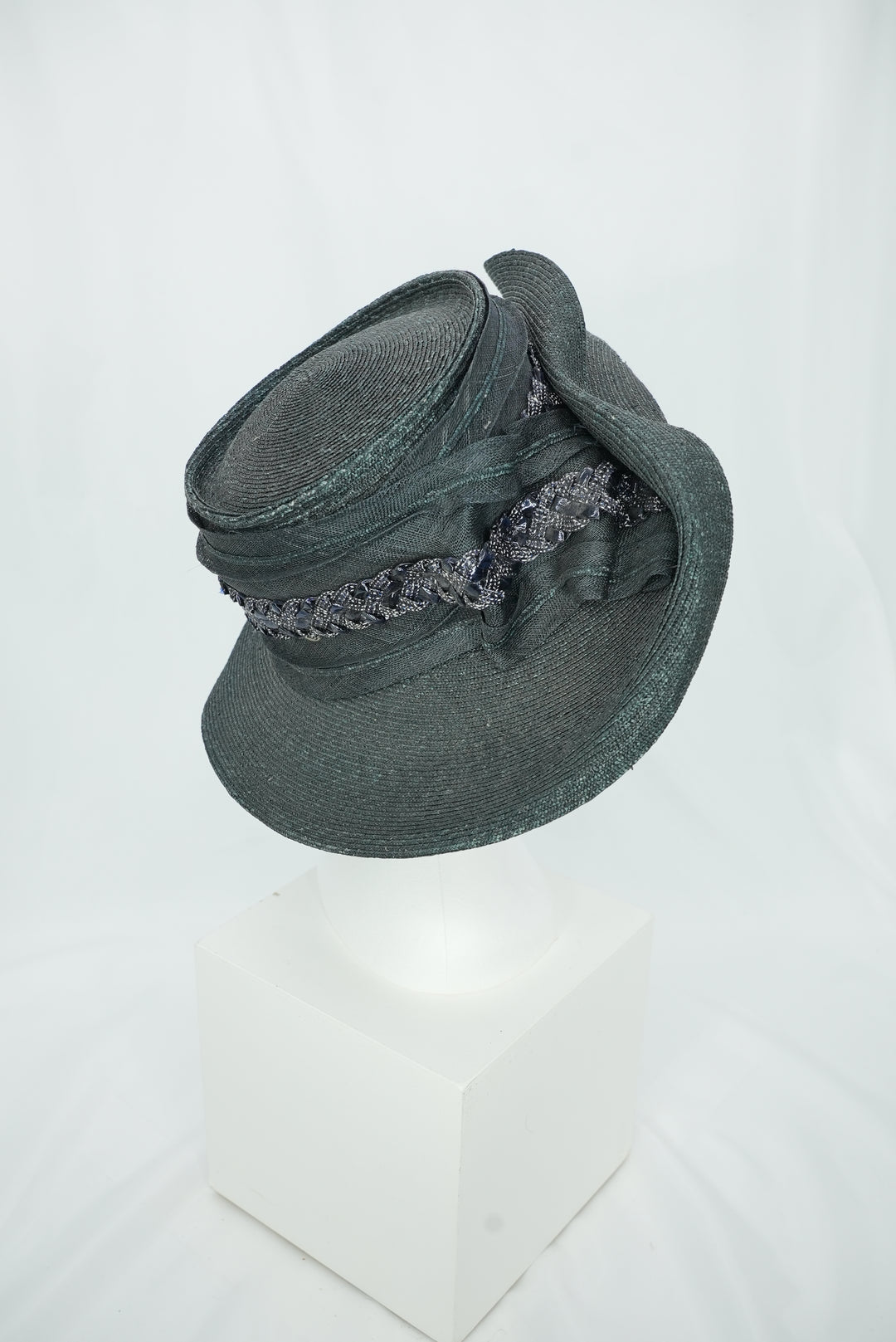 Strohhut "gewölbte Krempe" schwarz