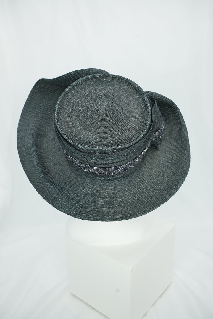 Strohhut "gewölbte Krempe" schwarz