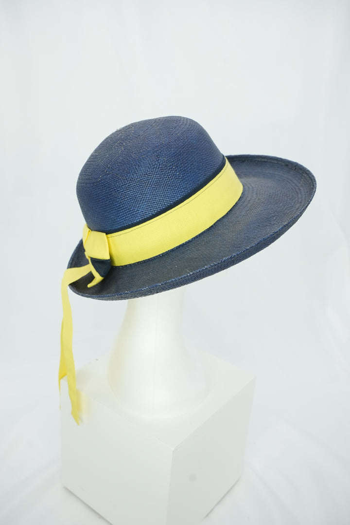 Panamahut "blau mit gelber Schleife"