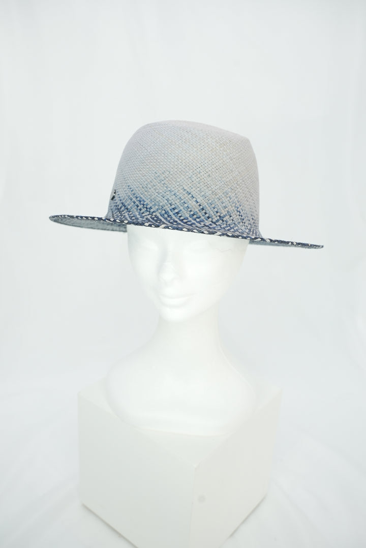 Panamahut "grau/blau" Muster