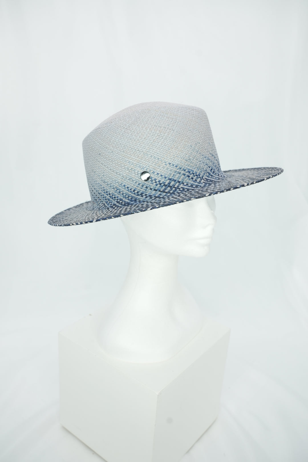 Panamahut "grau/blau" Muster
