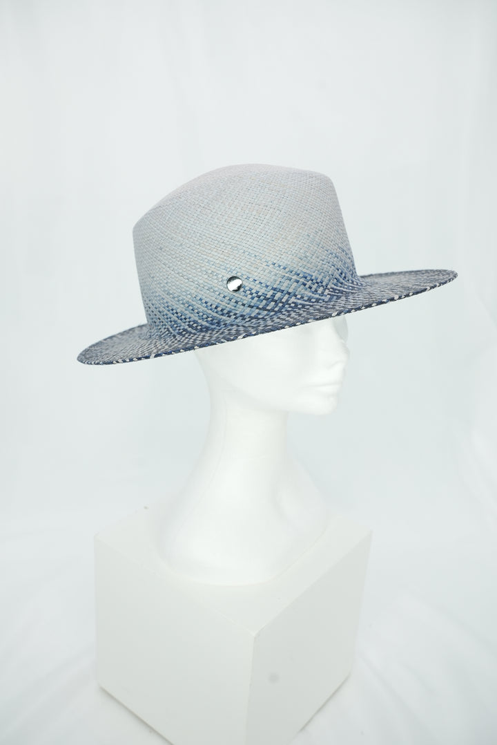 Panamahut "grau/blau" Muster