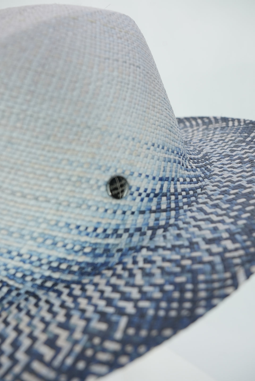 Panamahut "grau/blau" Muster