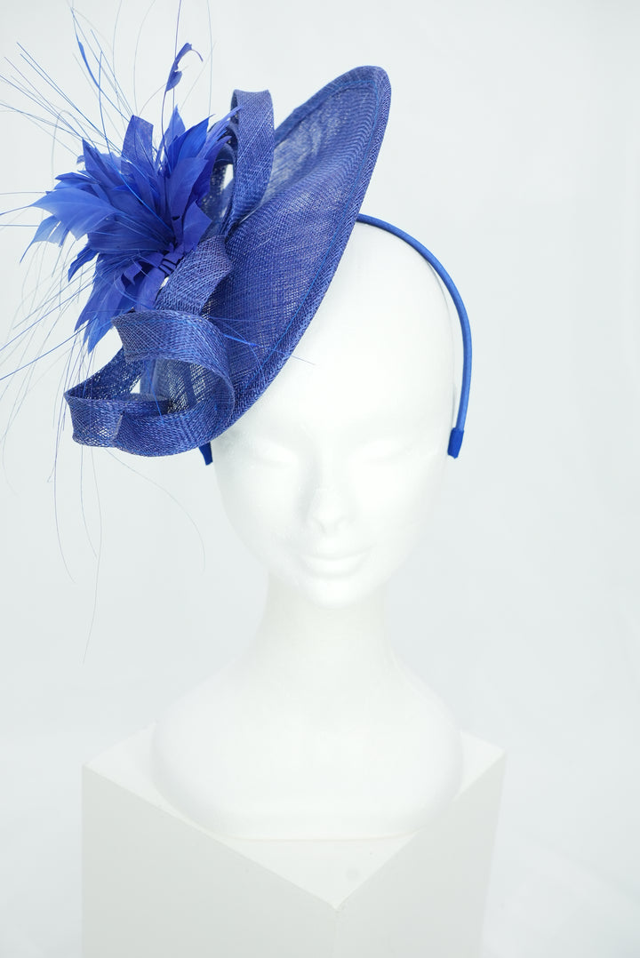 Haarreif Federblume royalblau