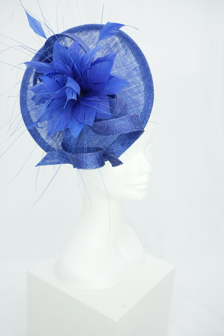 Haarreif Federblume royalblau
