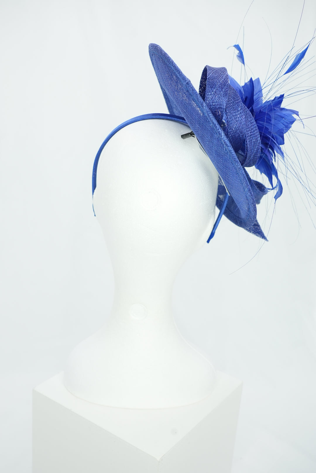 Haarreif Federblume royalblau