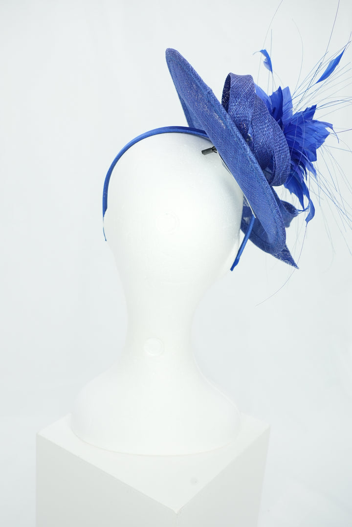 Haarreif Federblume royalblau