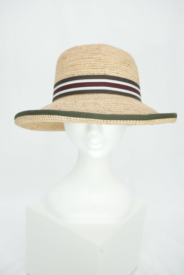 Panamahut "Glocke" mit Khaki/braunem Band