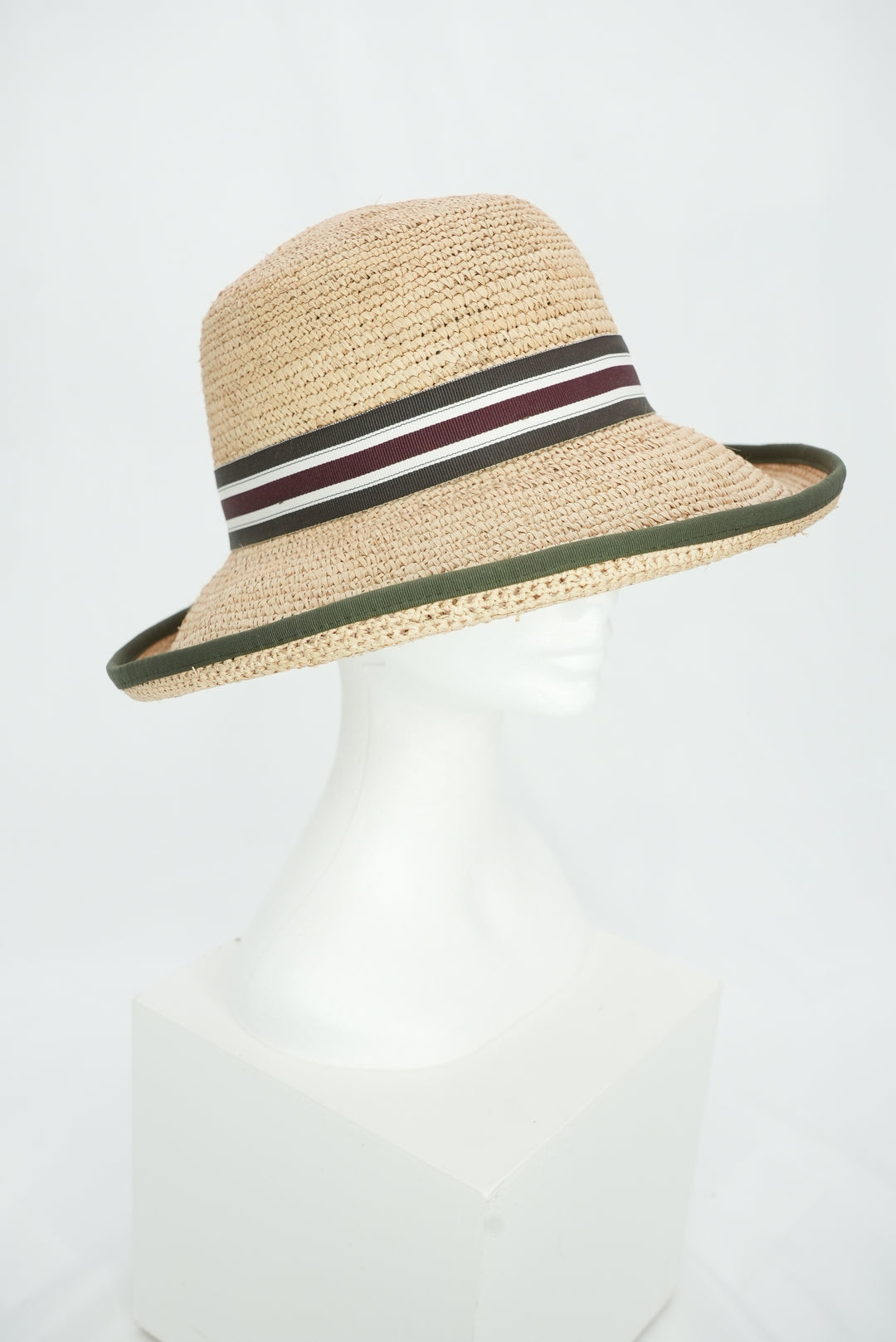 Panamahut "Glocke" mit Khaki/braunem Band