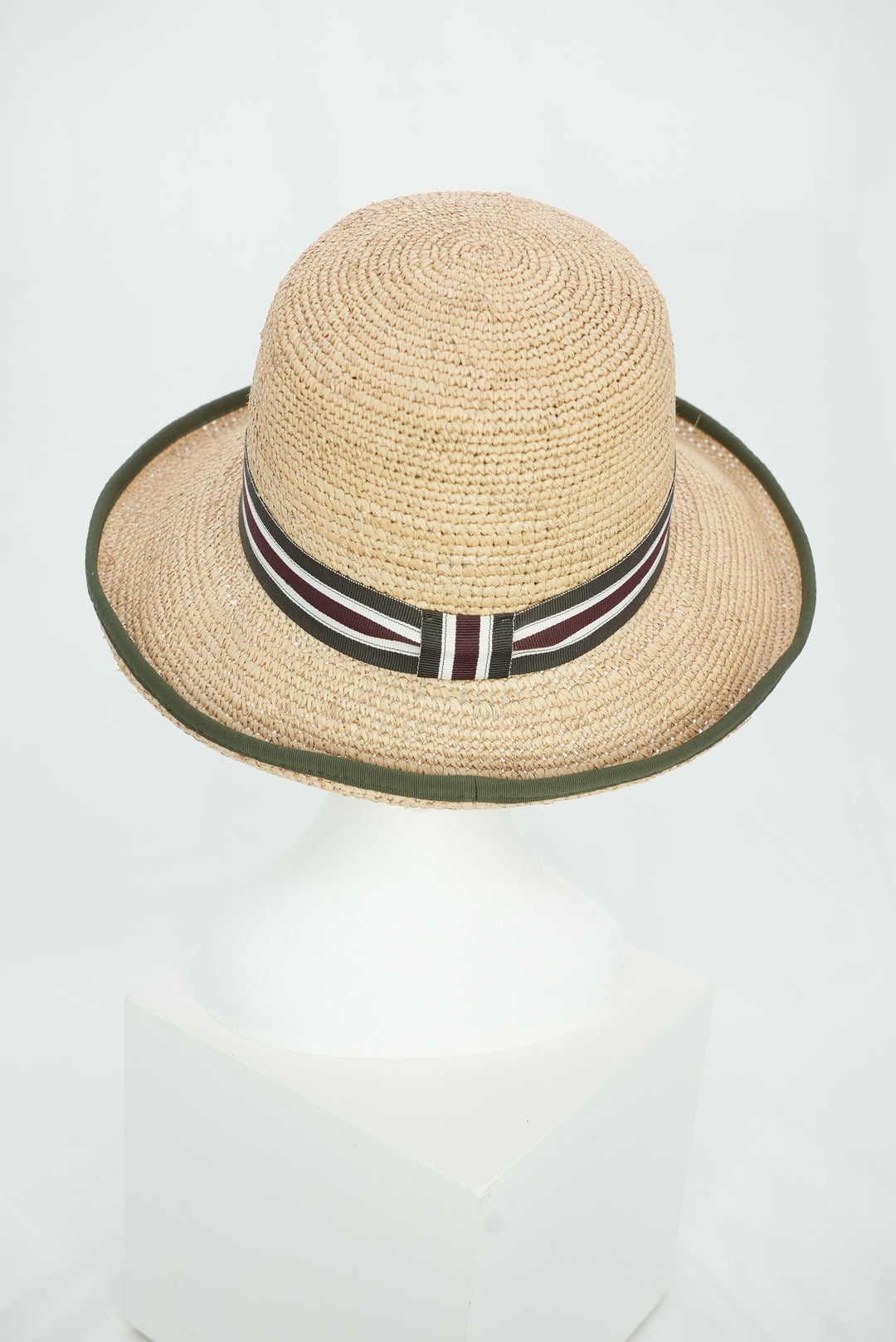 Panamahut "Glocke" mit Khaki/braunem Band