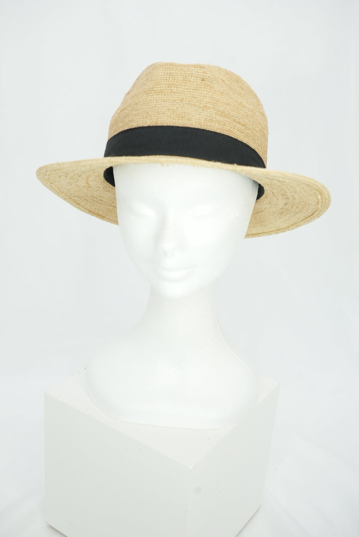 Raffia-Hut "schwarzes Band"