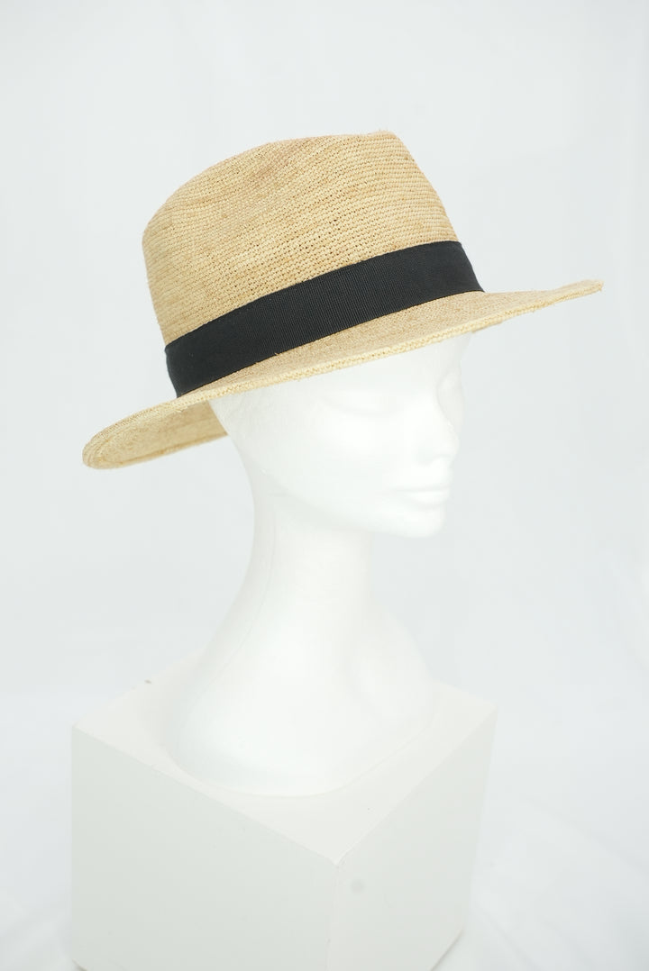 Raffia-Hut "schwarzes Band"