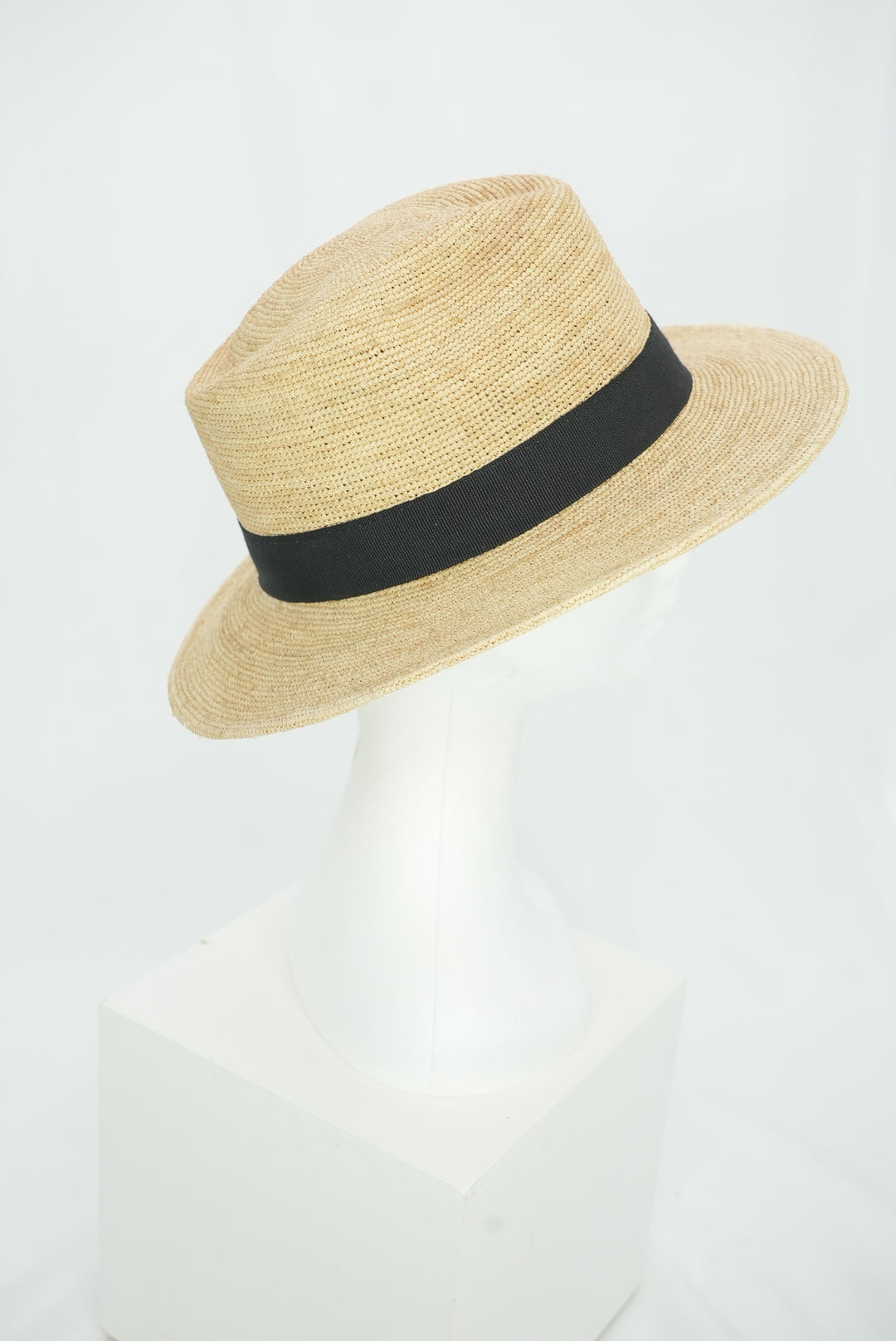 Raffia-Hut "schwarzes Band"